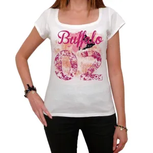 02, Buffalo, Women's Short Sleeve Round Neck T-shirt 00008