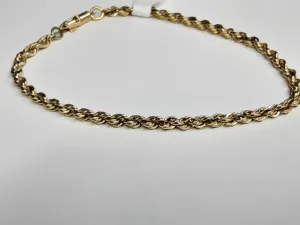 14k Yg 6 Grams Rope Bracelet