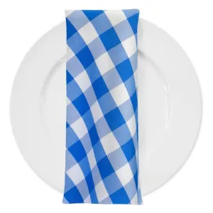 160pcs - Polyester Checker (Gingham) Table Napkin 18"x18" Square - Royal