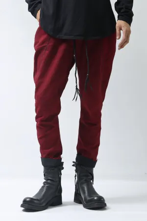 1902-PT03 Hand Stitch Layered Pants Red