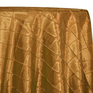 1pc - 2" Pintuck Taffeta Table Linens 120" Round - Gold