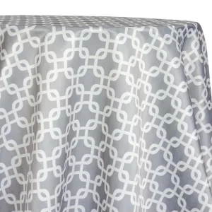 1pc - Lynx Print (Lamour) Table Linen 120" Round - Silver