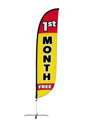 1st Month Free Feather Flag Yellow