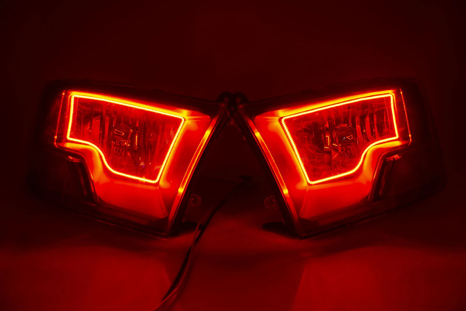 2009-2012 Dodge Ram Non-Sport Headlights - ORACLE Red LED Halo Kit Pre-Installed