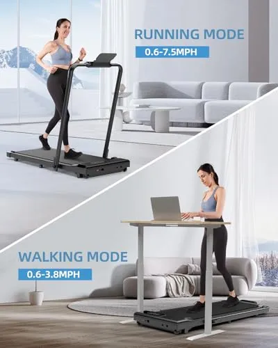 3 in 1 Walking Pad Treadmill - Under Desk Treadmill 300LBs Weight Capacity Folding Treadmill with Handle 3.0HP Low Noise Treadmills for Home Small Office Remote Control & Smart APP