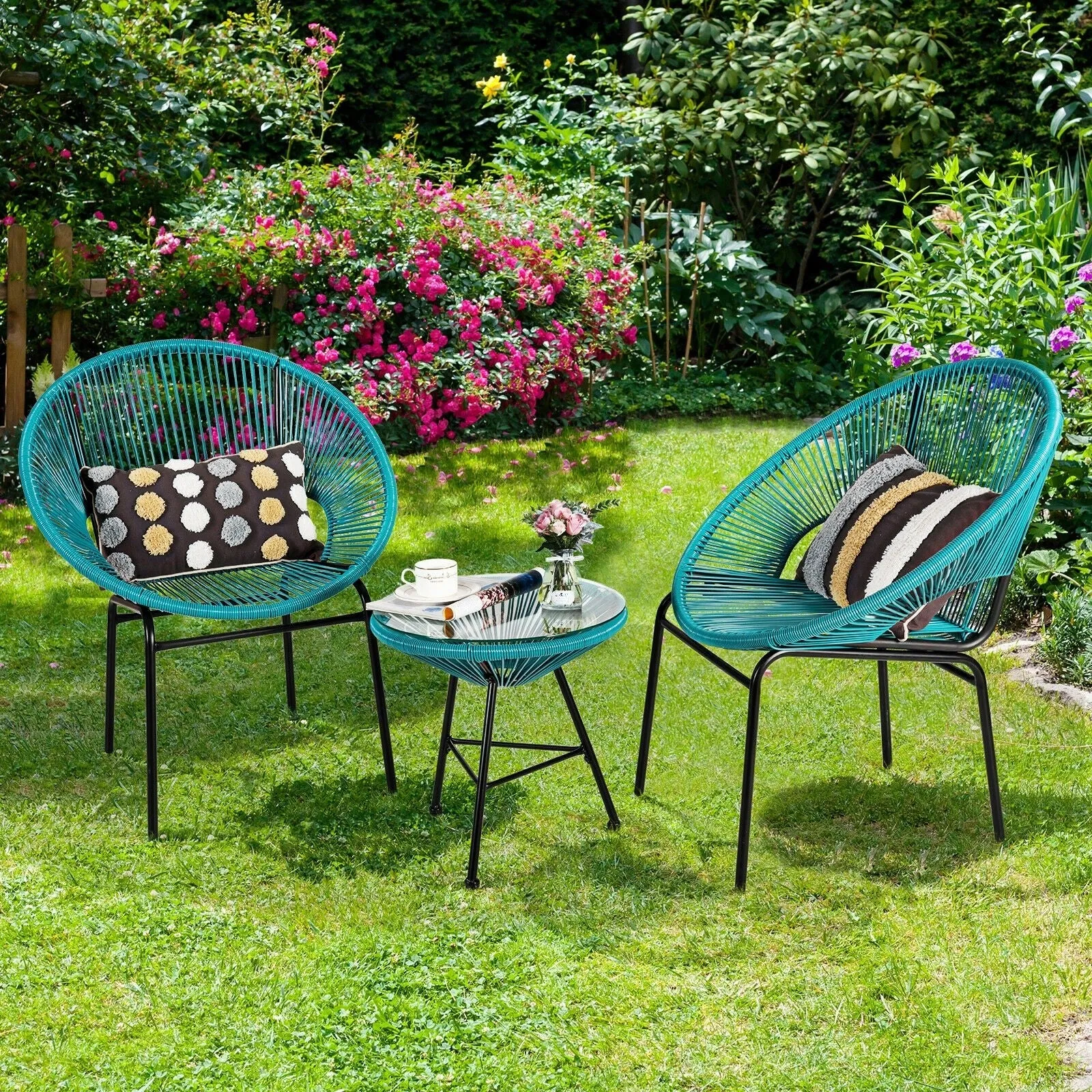 3pc Patio Furniture Set - Turquoise