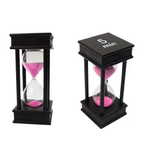 5 Min Hourglass Wooden Frame Sand Timer-1(Random colours will be send)