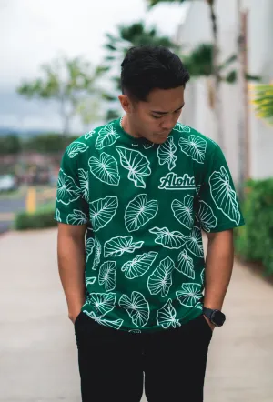 ALOHA GREEN & WHITE KALO T-SHIRT