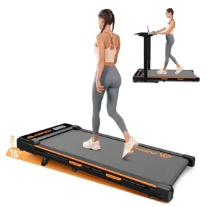 AlRHOT Walking Pad with Incline, 15° Incline Under Desk Treadmill with Remote Control, 2.5HP Walking Pad Treadmill with LED Display for Walking & Climbing at Home or Office，265LB Capacity