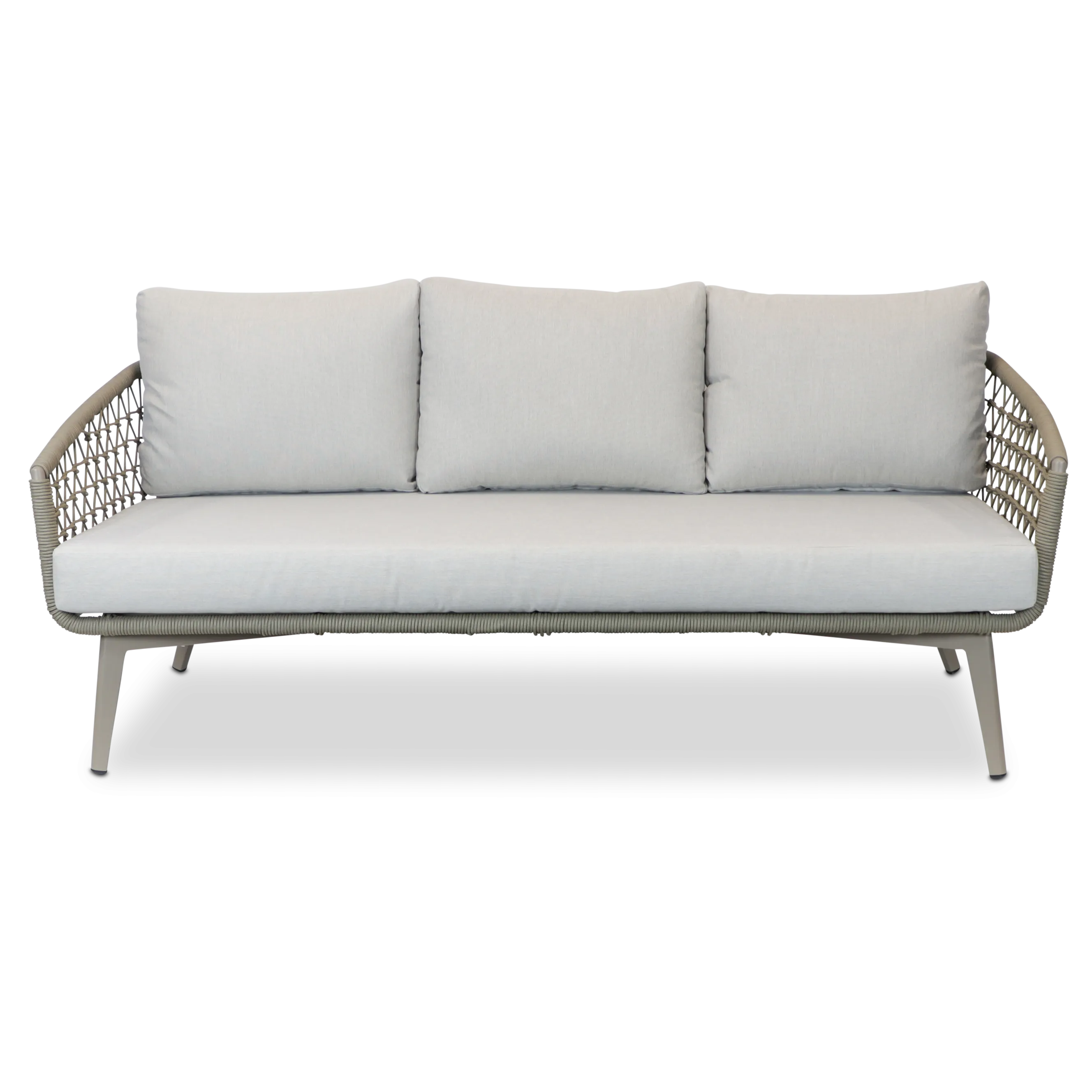 Antigua 3 Seater in Taupe with Dune Olefin Cushions and Rope