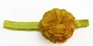 Baby Thin Headband Girl Newborn Toddler Hair Christening Party Flower Yellow