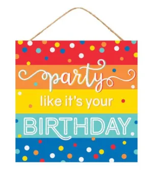 Birthday party square sign