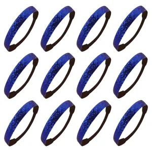 Blue Glitter Headbands - 12 Pack