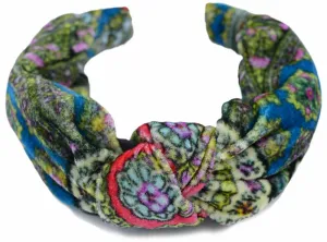 Boho Paisley - silk velvet knot headband