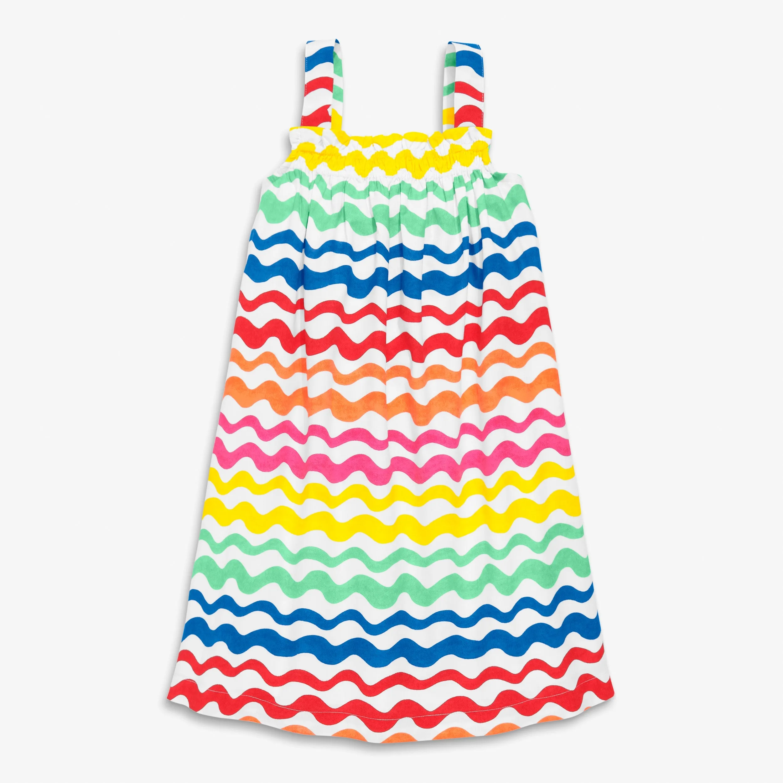 Clearance tank dress in rainbow watercolor waves