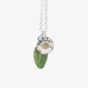 Daisy Flower & Leaf Necklace