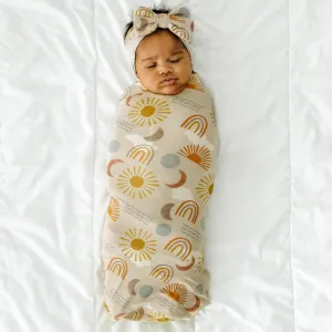 Desert Sunrise Swaddle & Luxe Bow Headband Set