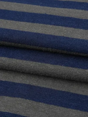 Hemp & Organic Cotton Heavy Weight Yarn Dyed Stripe Jersey Fabric ( KJ16C873A )