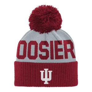 Infant Indiana Hoosiers Jacquard Crimson Grey Knit Hat