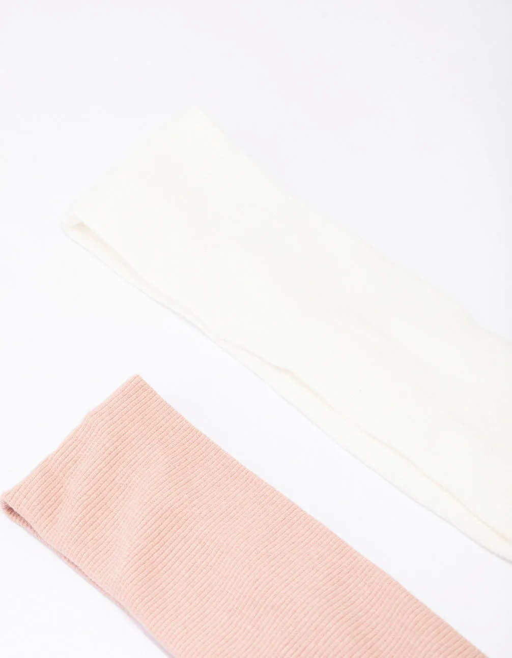 Ivory & Pink Ribbed Fabric Headband Pack