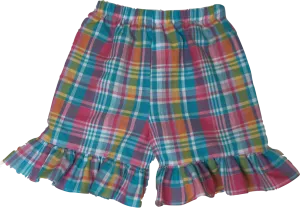 Madras Ruffle Shorts