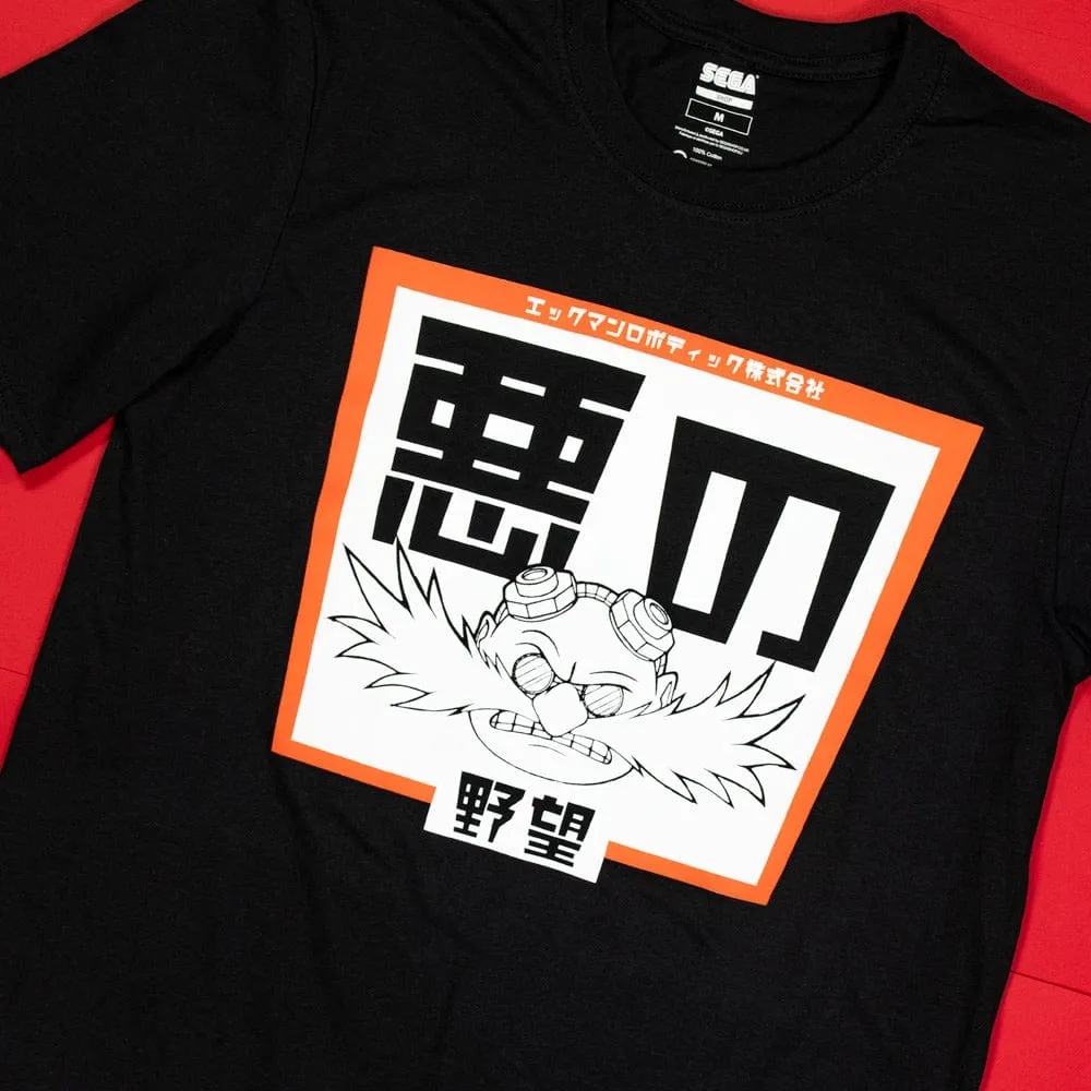 Official Modern Sonic the Hedgehog Japanese Style ‘Dr. Eggman’ Black  T-Shirts (Unisex)