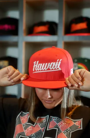 RED & WHITE HAWAII HAT