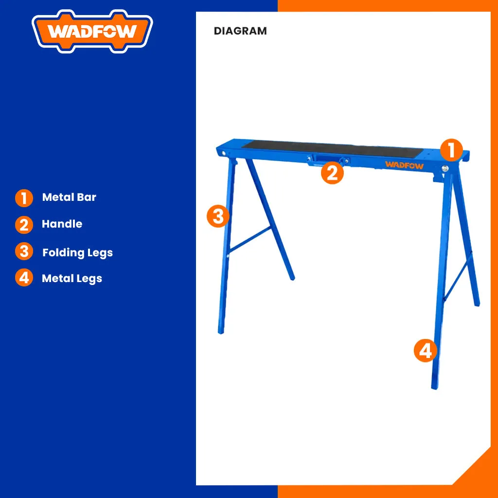 Sawhorse Jobsite Table Wood Working Stand with Non-Slip Mats 100kg 2Pcs WDZ1510