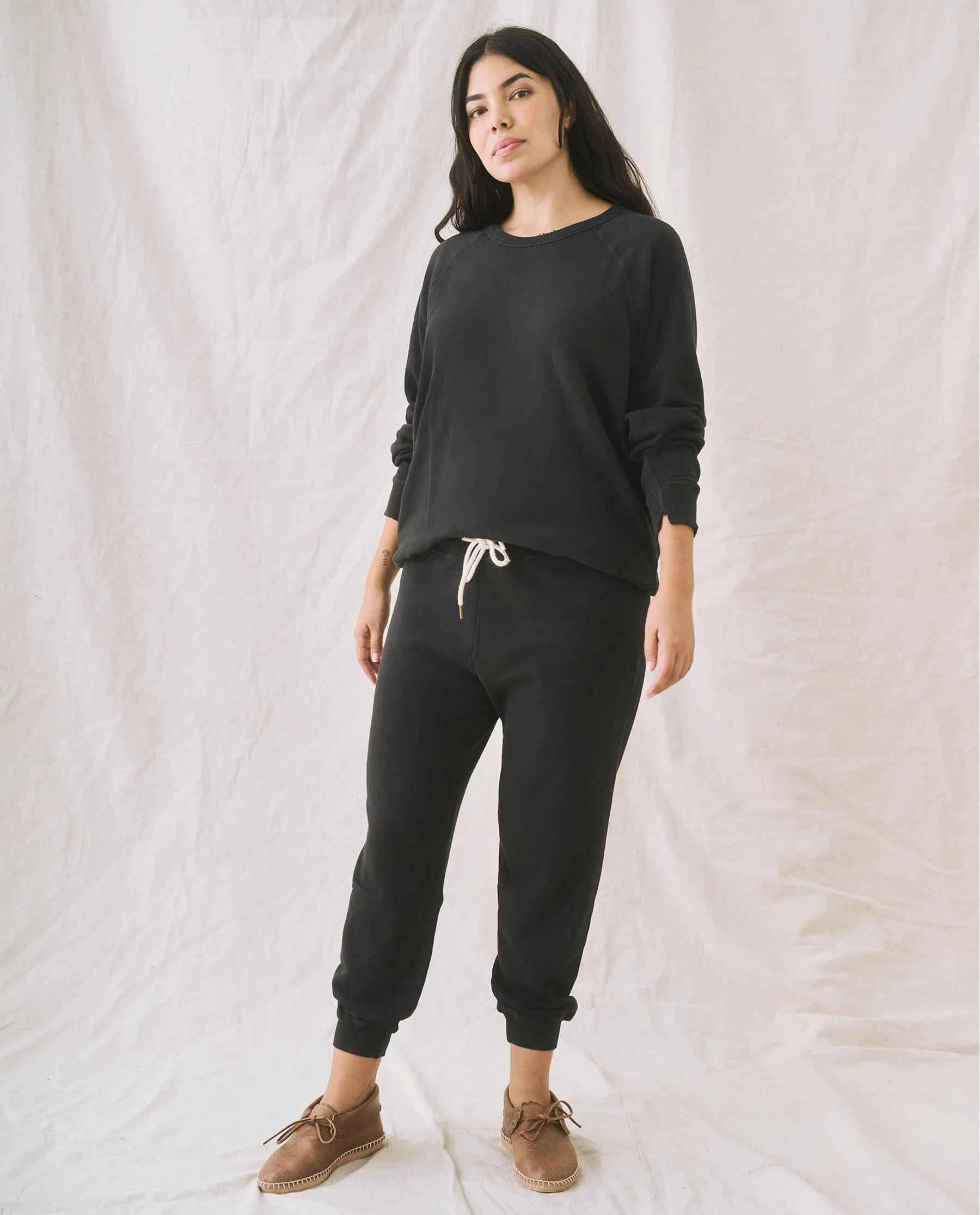 The Cropped Sweatpant. Solid -- Almost Black