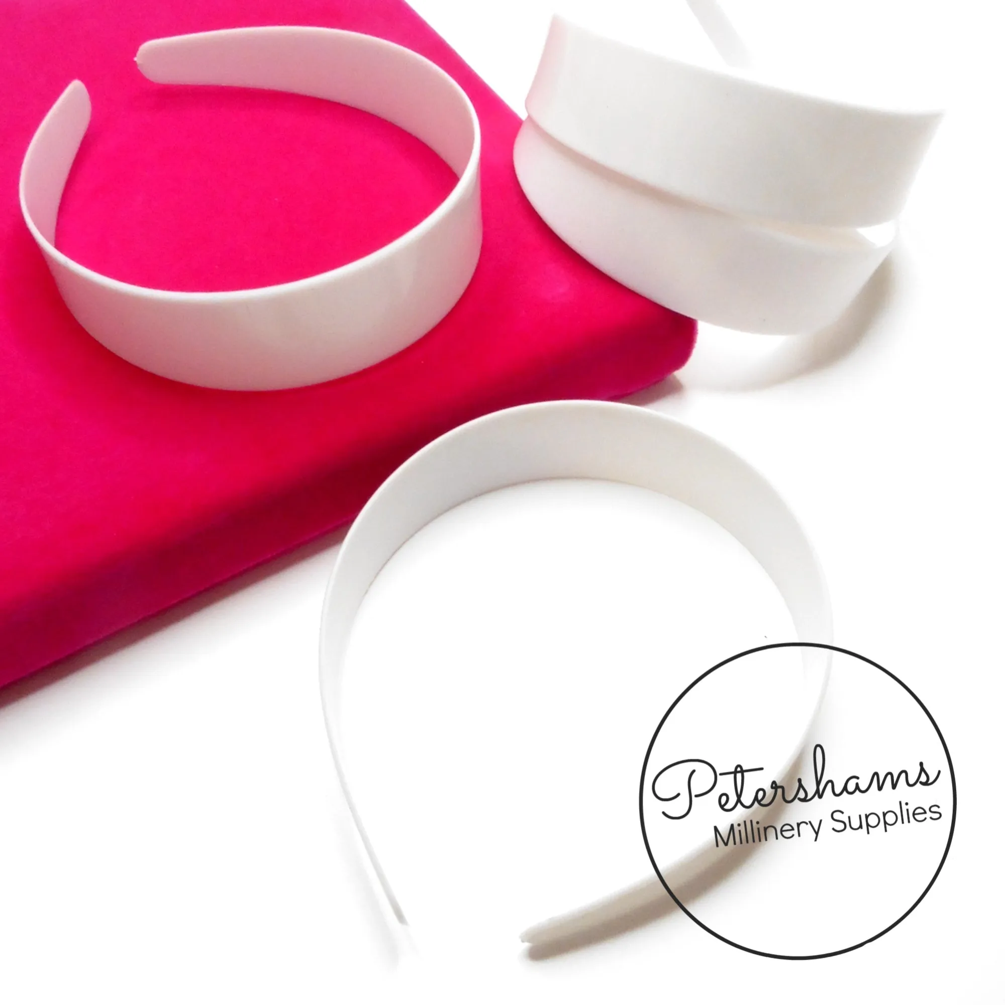 White Plastic Headband Core Blanks - 6 widths